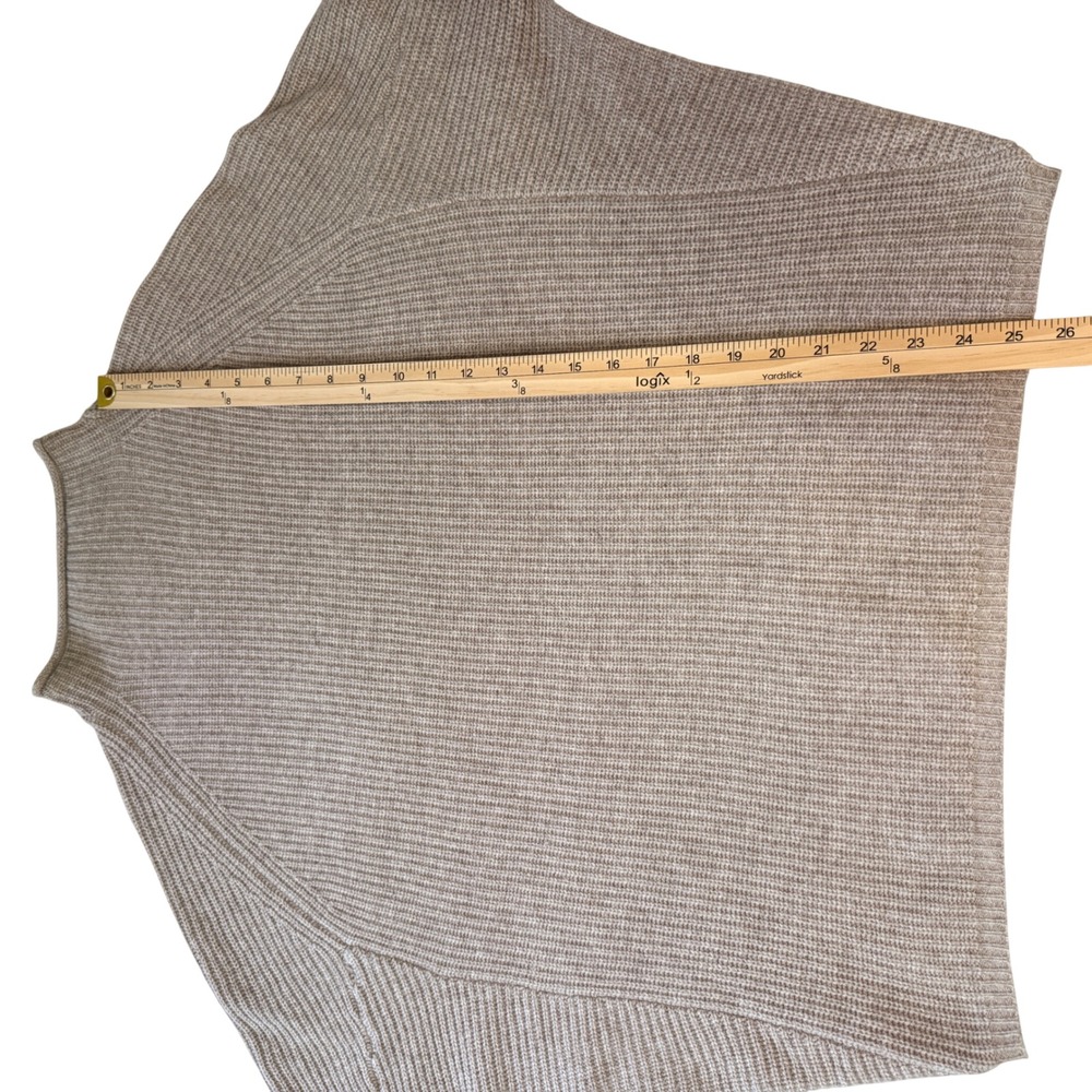 Magaschoni 100% Cashmere Mock Neck Dolman Sweater Taupe Beige Ribbed Mens M - Picture 4 of 6